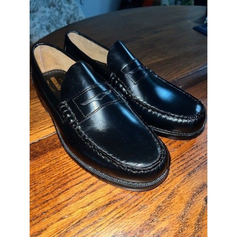 Sebago Cityside โClassic Danโ Mnโs Black Leather Penny Loafers Sz 10EEE NIB